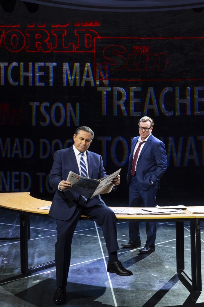 (L to R): Anthony Cochrane, Toby Stephens in 'Corruption' (T. Charles Erickson)