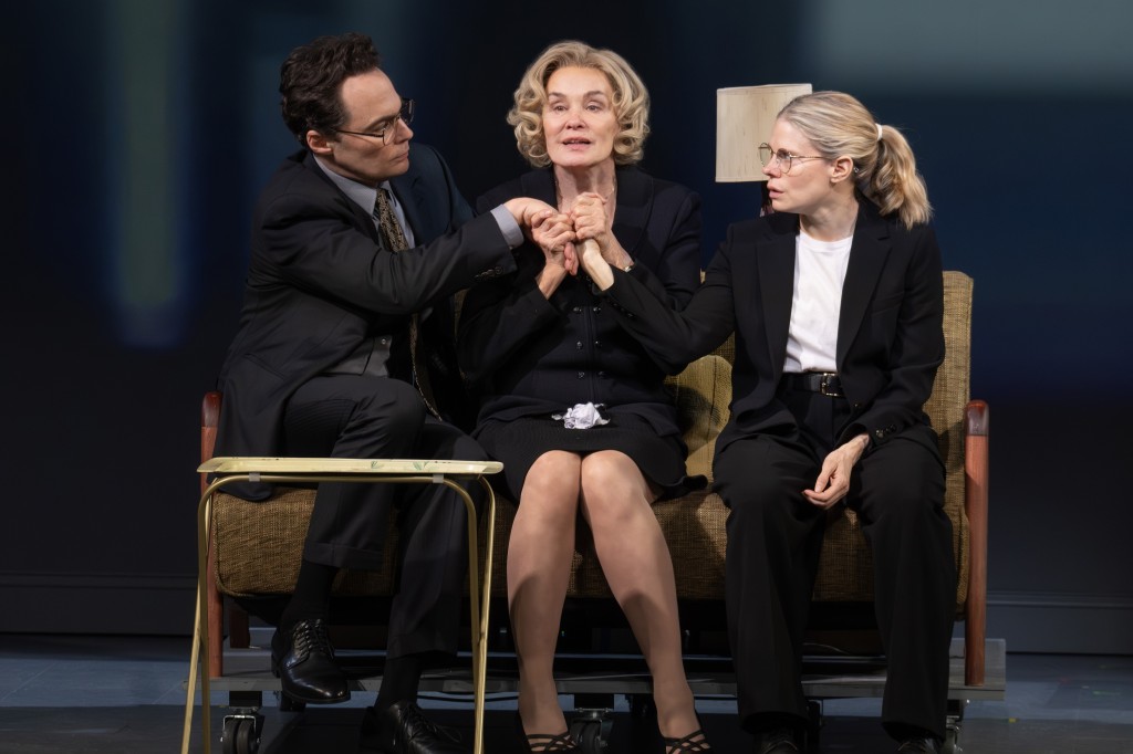       (L to R): Jim Parsons, Jessica Lange, Celia Kennan-Bolger in 'Mother Play' (Joan Marcus)
